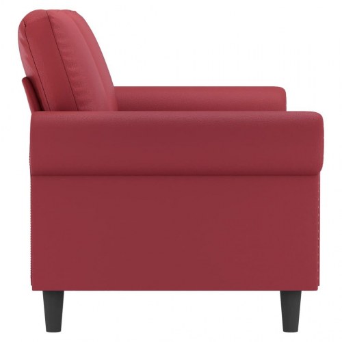 2-personers sofa i kunstlæder - 140 cm, vinrød