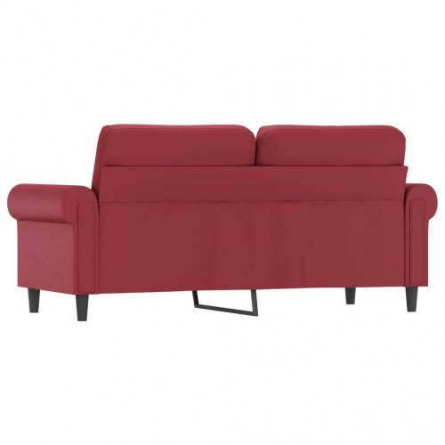 2-personers sofa i kunstlæder - 140 cm, vinrød
