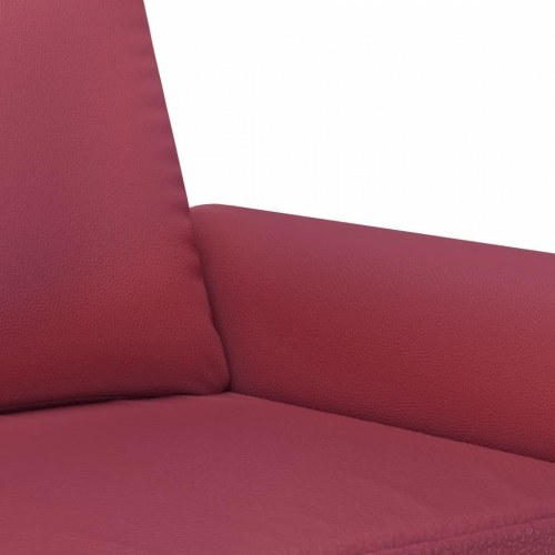 2-personers sofa i kunstlæder - 140 cm, vinrød