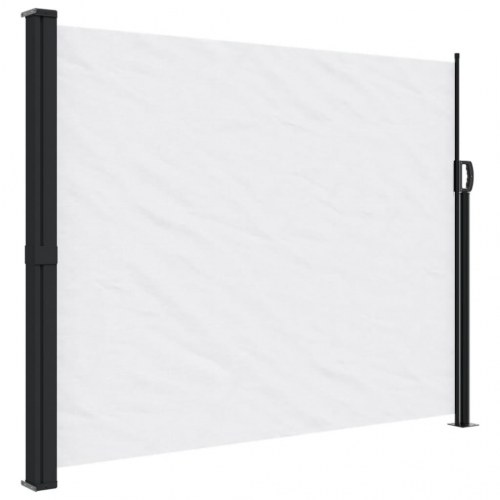 Sammenrullelig sidemarkise 160 × 500 cm - hvid privatlivsskærm