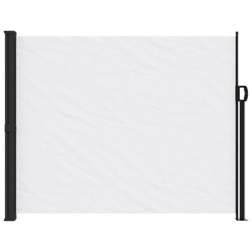 Sammenrullelig sidemarkise 160 × 500 cm - hvid privatlivsskærm