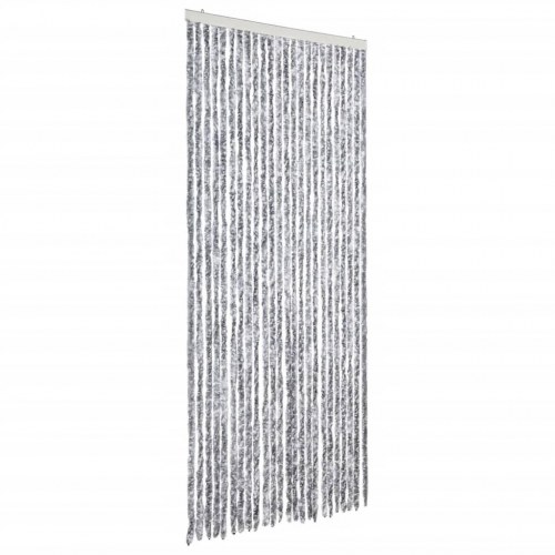 Insektgardin 100 × 220 cm - hvid/grå chenille
