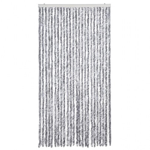Insektgardin 100 × 220 cm - hvid/grå chenille