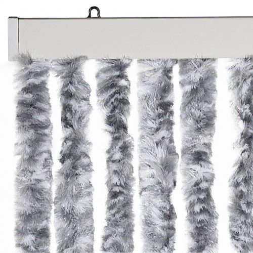Insektgardin 100 × 220 cm - hvid/grå chenille
