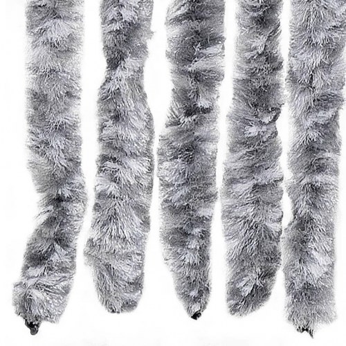 Insektgardin 100 × 220 cm - hvid/grå chenille