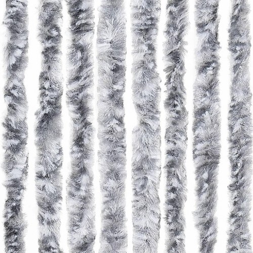 Insektgardin 100 × 220 cm - hvid/grå chenille