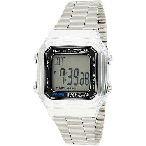 Casio Vintage unisex armbåndsur - sort/sølv (Ø 34 mm)