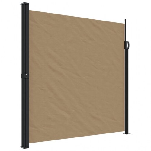 Sammenrullelig sidemarkise 200 × 500 cm - gråbrun privatlivsskærm