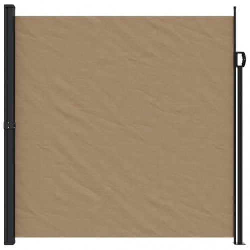 Sammenrullelig sidemarkise 200 × 500 cm - gråbrun privatlivsskærm