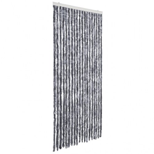 Insektgardin 56 × 185 cm - sølvfarvet chenille
