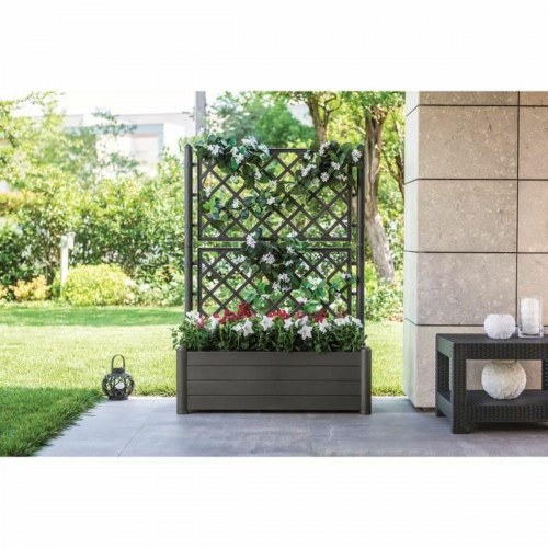 Stefanplast plantekasse med gitter - rektangulær 100 × 43 × 142 cm, grafit