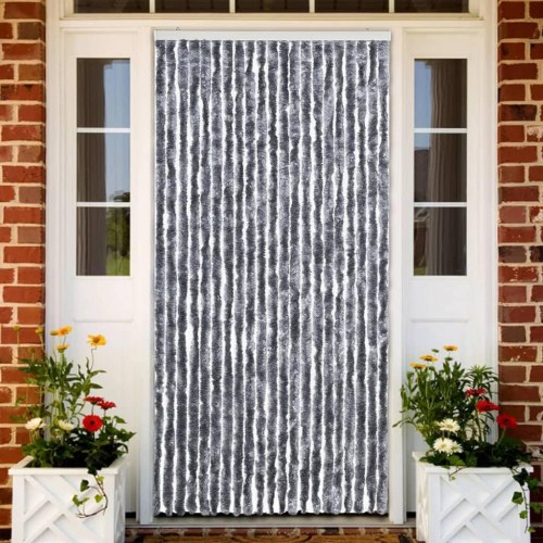 Insektgardin 90 × 220 cm - sølvfarvet chenille