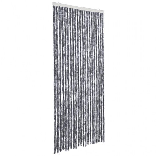 Insektgardin 90 × 220 cm - sølvfarvet chenille