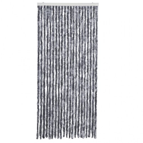 Insektgardin 90 × 220 cm - sølvfarvet chenille