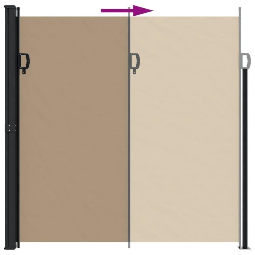 Sammenrullelig sidemarkise 200 × 600 cm - gråbrun