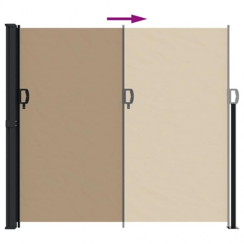 Sammenrullelig sidemarkise 180 × 600 cm - gråbrun