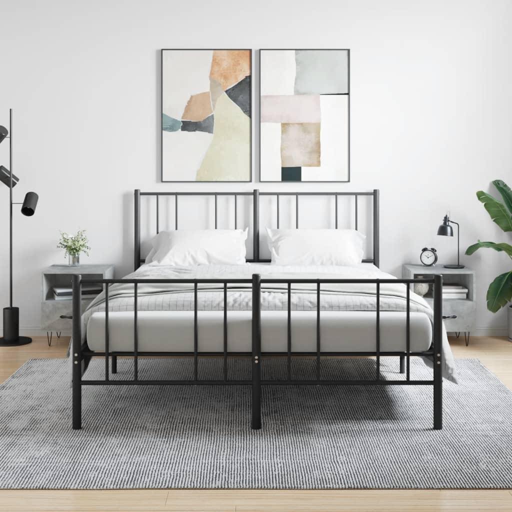 Sengeborde 2 stk. 40x35x47,5 cm konstrueret træ betongrå
