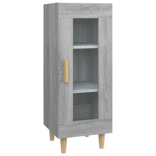 Skænk 34,5×34×90 cm i grå sonoma-eg med glaslåge