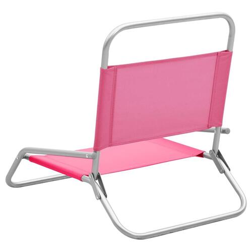 Foldbare strandstole 2 stk. stof pink