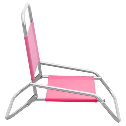 Foldbare strandstole 2 stk. stof pink