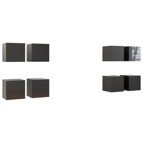 Væghængte tv-skabe 8 stk. 30,5x30x30 cm grå højglans