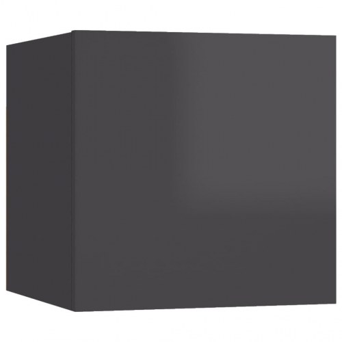 Væghængte tv-skabe 8 stk. 30,5x30x30 cm grå højglans