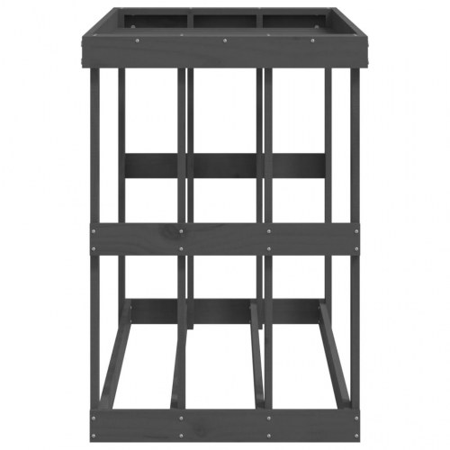 Udendørs brændestativ 108x52x74 cm massivt fyrretræ grå