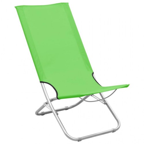 Foldbare strandstole 2 stk. stof grøn