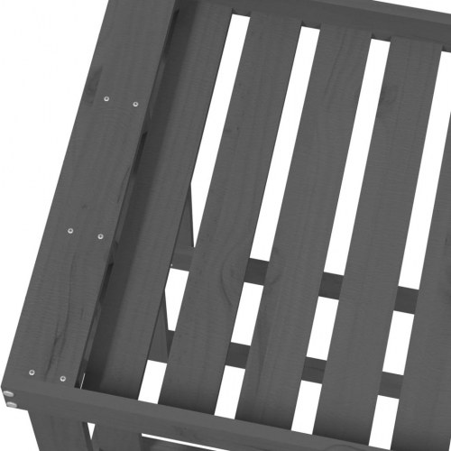 Udendørs brændestativ 108x52x74 cm massivt fyrretræ grå