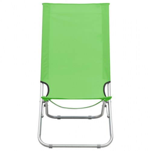 Foldbare strandstole 2 stk. stof grøn
