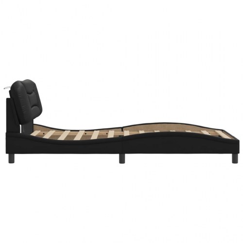 Sengeramme med LED Hvar 100 x 200 cm - sort