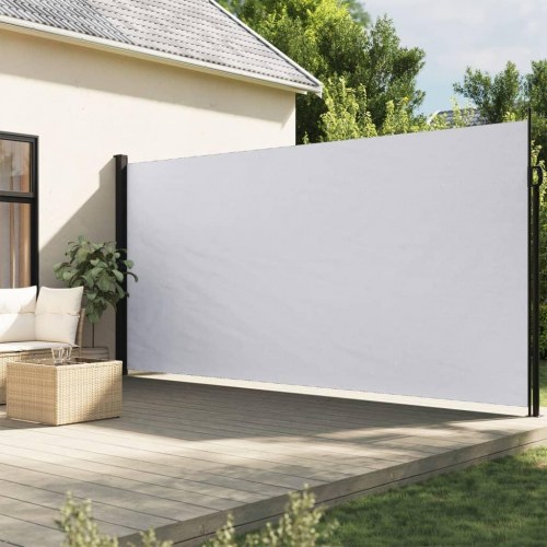 Sammenrullelig sidemarkise 220 × 600 cm - hvid