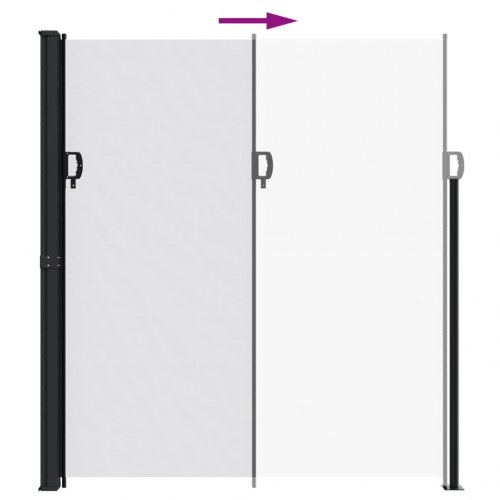 Sammenrullelig sidemarkise 220 × 600 cm - hvid
