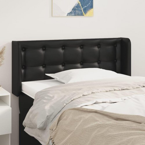 Sengegavl med kanter 103 x 16 x 78/88 cm - sort