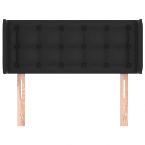 Sengegavl med kanter 103 x 16 x 78/88 cm - sort