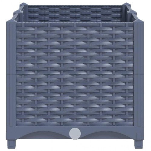 Højbed 80×40×38 cm i polypropylen - blågrå plantekasse