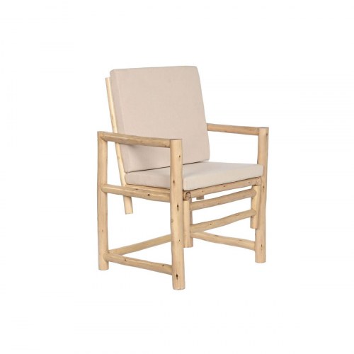 Lænestol - hvid/beige/natur bomuld 61 × 50 × 90 cm