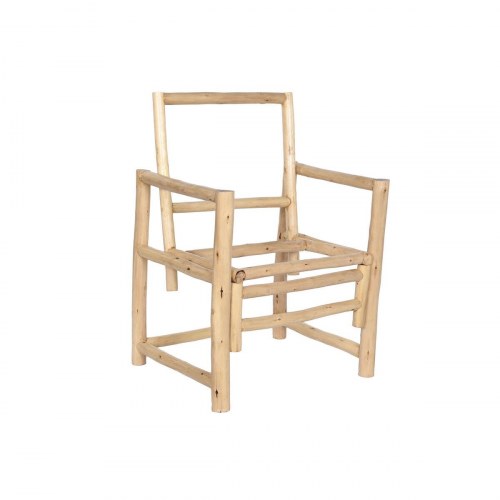 Lænestol - hvid/beige/natur bomuld 61 × 50 × 90 cm