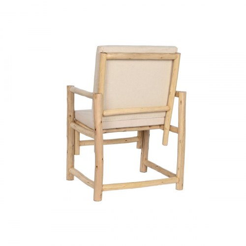 Lænestol - hvid/beige/natur bomuld 61 × 50 × 90 cm