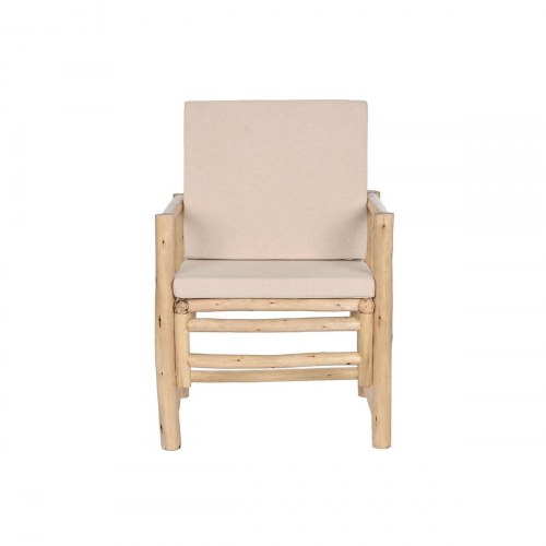 Lænestol - hvid/beige/natur bomuld 61 × 50 × 90 cm