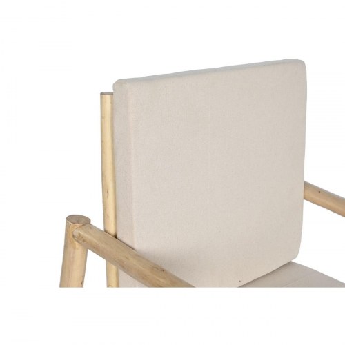 Lænestol - hvid/beige/natur bomuld 61 × 50 × 90 cm