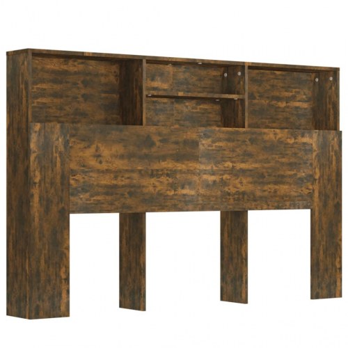 Sengegavl med opbevaring 160 x 19 x 103,5 cm - røget egetræsfarve