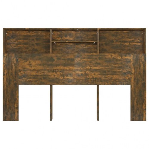 Sengegavl med opbevaring 160 x 19 x 103,5 cm - røget egetræsfarve
