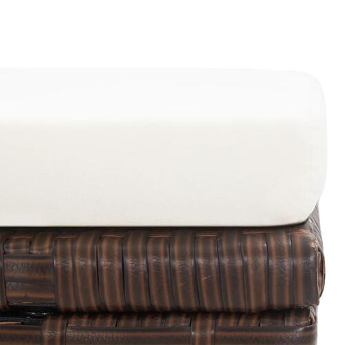 Havetaburetter 4 stk. med hynder polyrattan brun