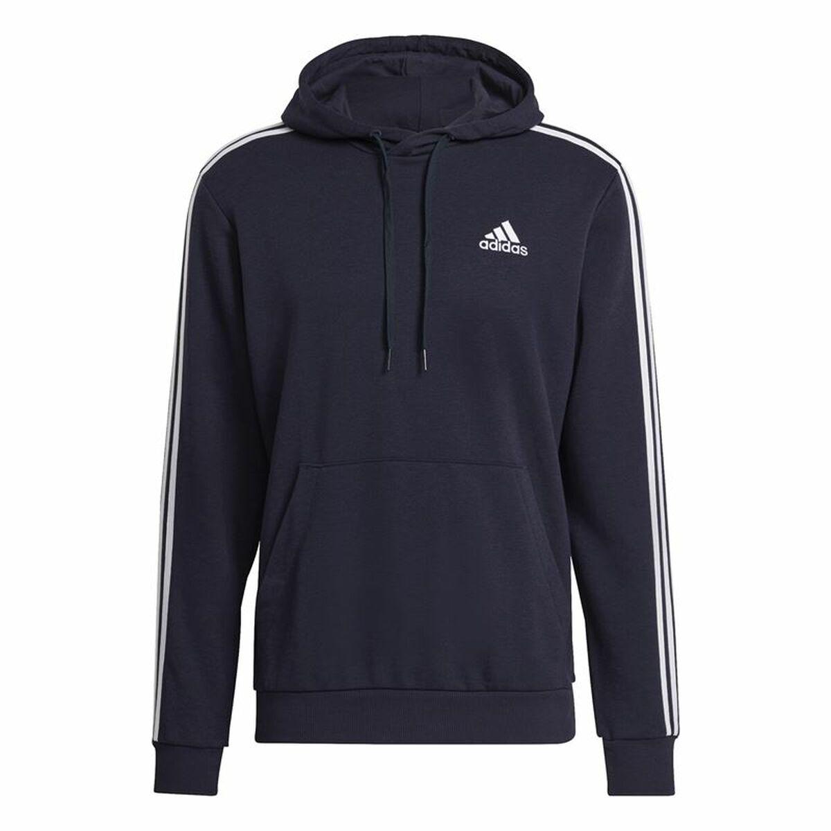 Hættetrøje Til Mænd Adidas Essentials Stripes Marineblå
