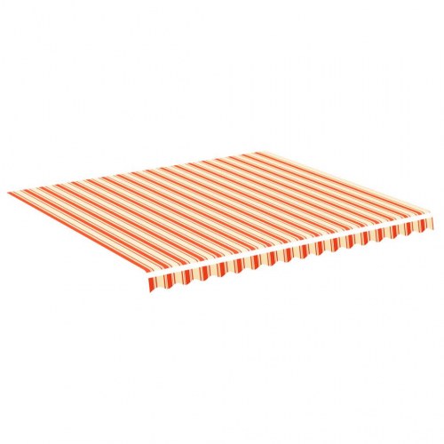 Udskiftningsdug til markise 4 × 3,5 m - gul og orange stribet