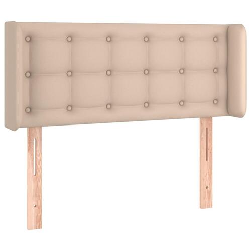 Sengegavl med kanter 103x16x78/88 cm kunstlæder cappuccino