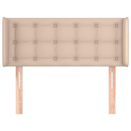 Sengegavl med kanter 103x16x78/88 cm kunstlæder cappuccino