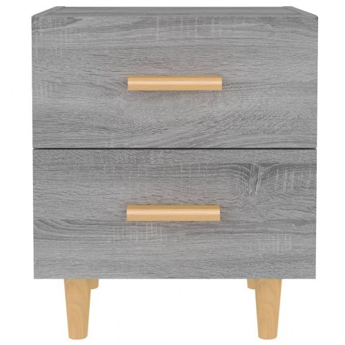 Sengeborde i grå sonoma-eg - 2 stk., 40×35×47,5 cm med 2 skuffer