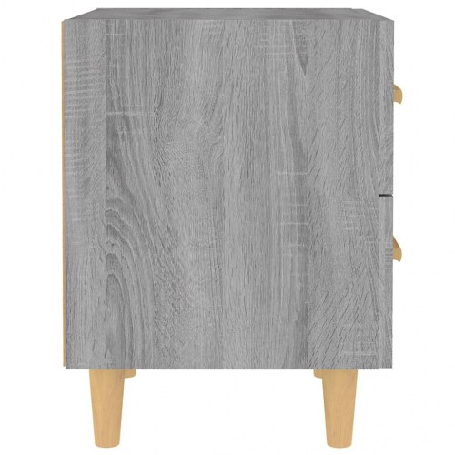 Sengeborde i grå sonoma-eg - 2 stk., 40×35×47,5 cm med 2 skuffer